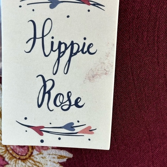 Hippie Rose Long Sleeve Cold Shoulder Floral Print Blouse - Red - size Large - Picture 11 of 13